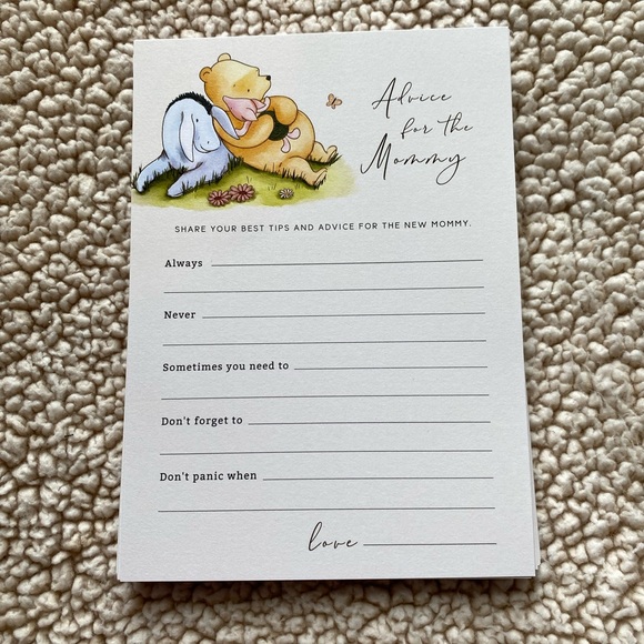 Winnie the Pooh: 32 Advice for Mommy Baby Shower Cards - Picture 3 of 4
